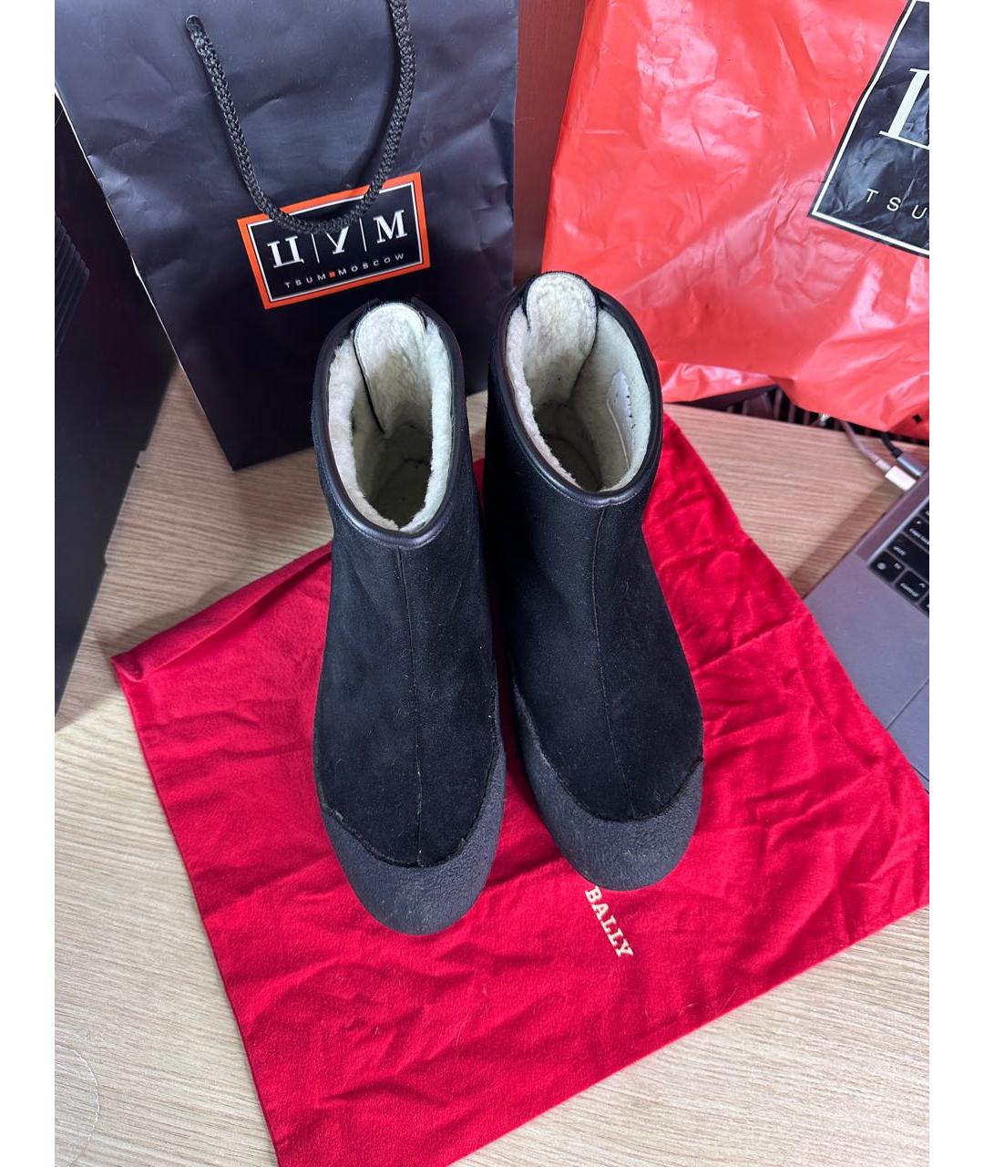 BALLY Черные замшевые высокие ботинки, фото 7