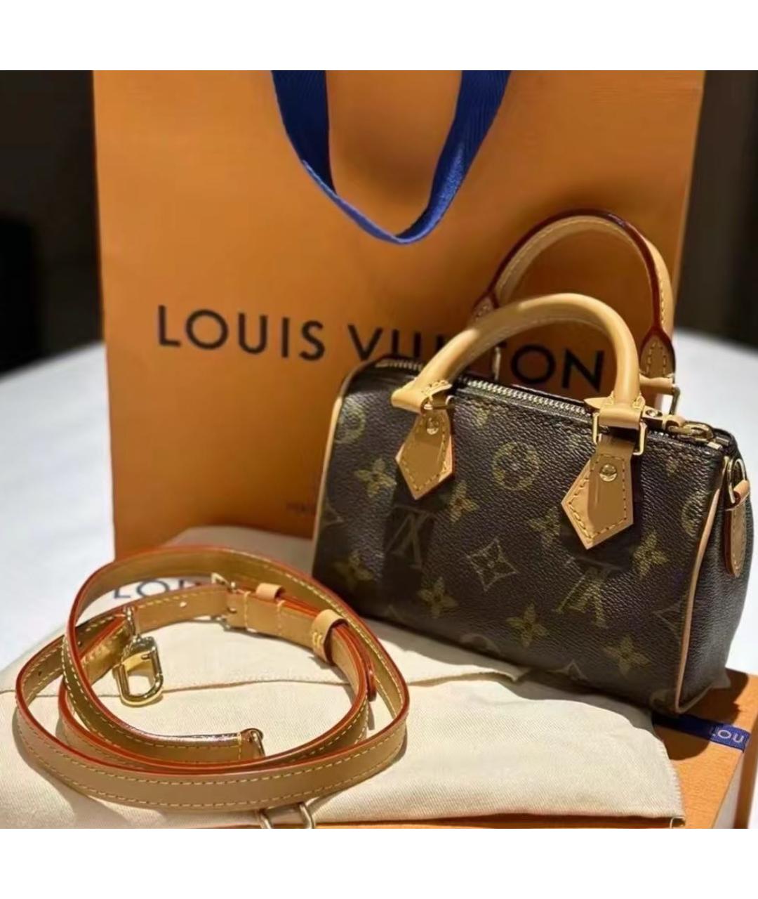 LOUIS VUITTON Коричневая сумка с короткими ручками, фото 4