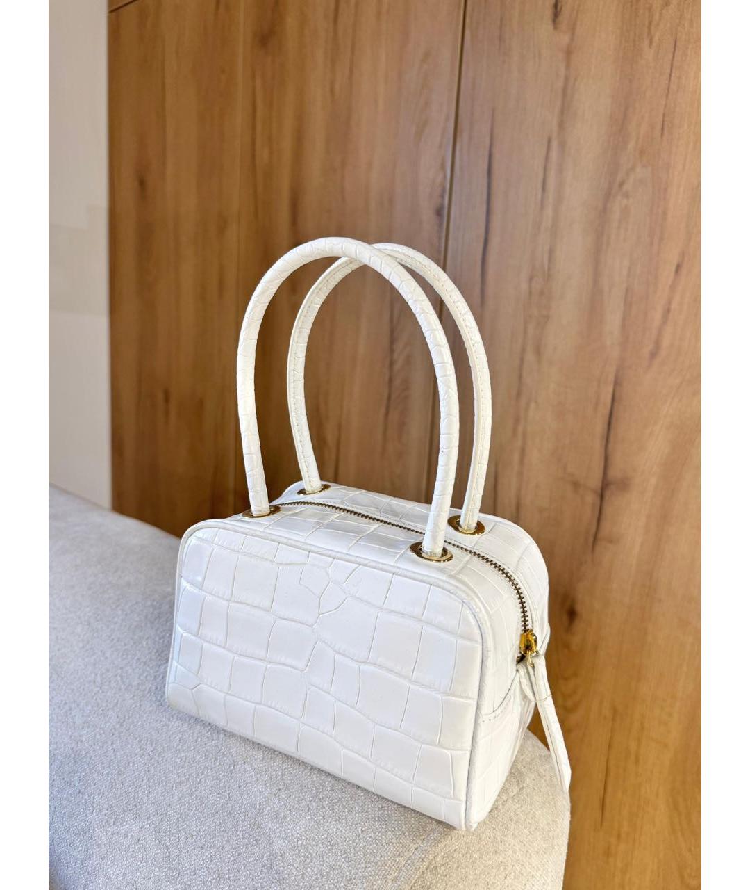 BY FAR Белая кожаная сумка с короткими ручками, фото 3