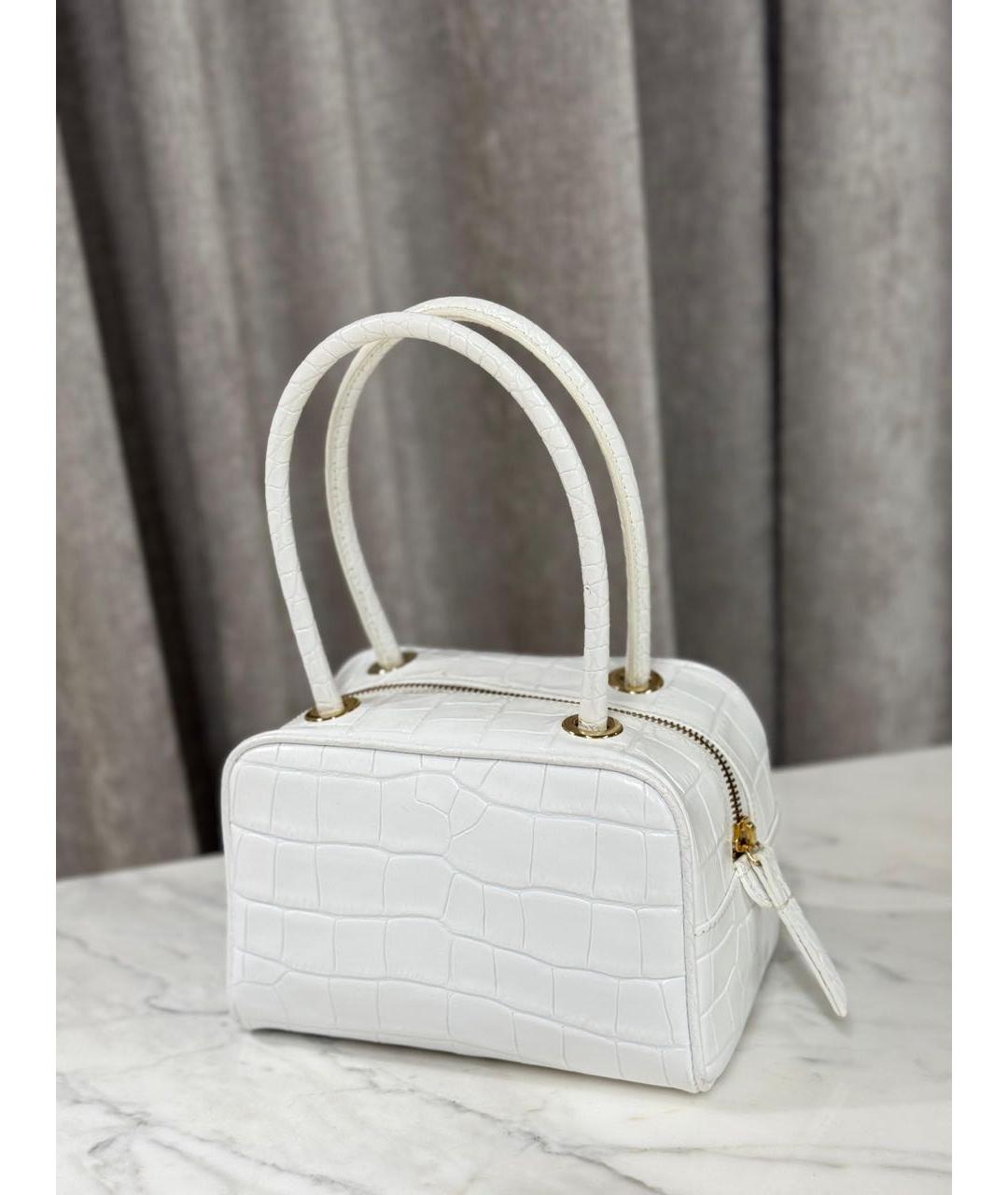 BY FAR Белая кожаная сумка с короткими ручками, фото 2