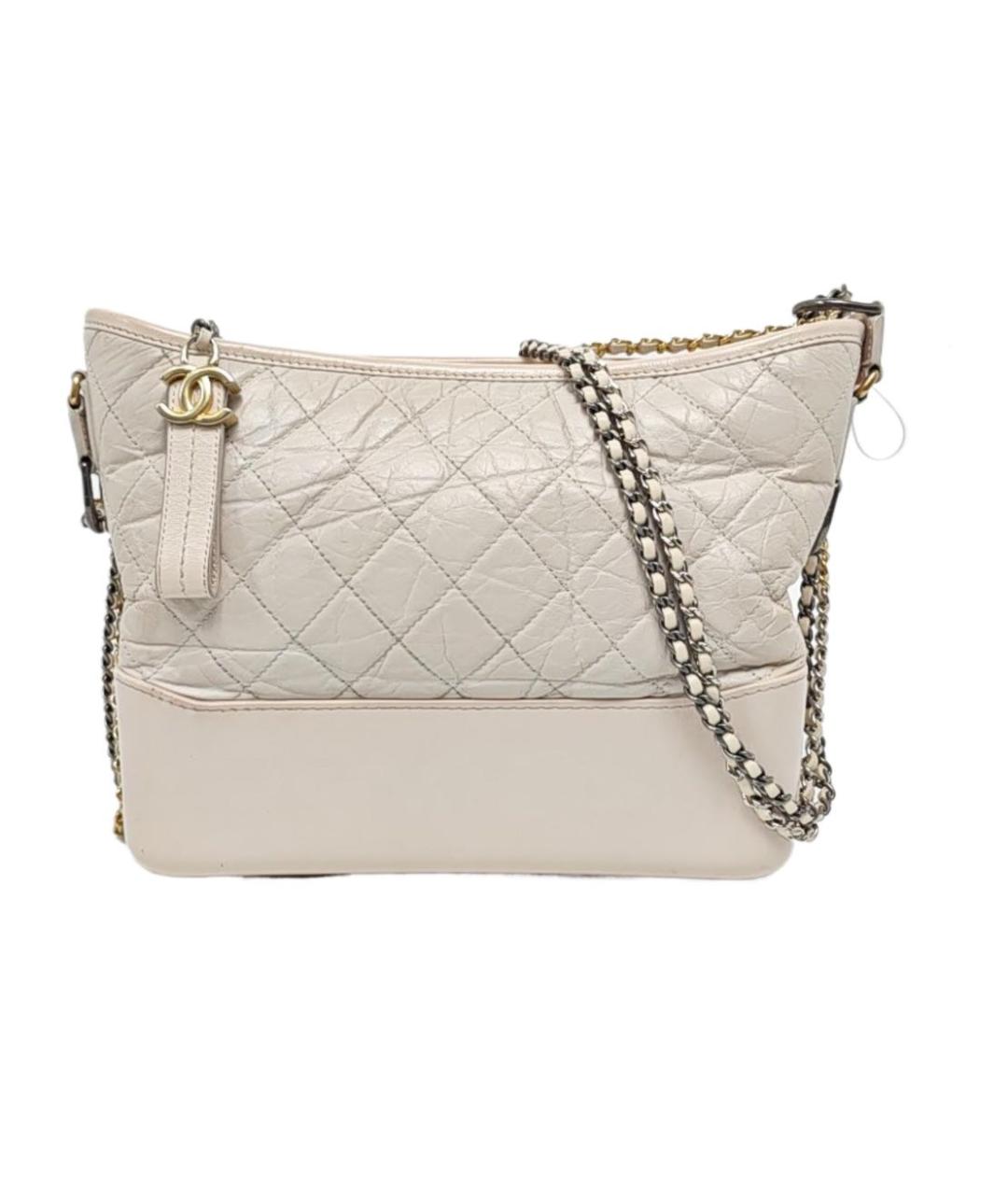 CHANEL Белая кожаная сумка через плечо, фото 5