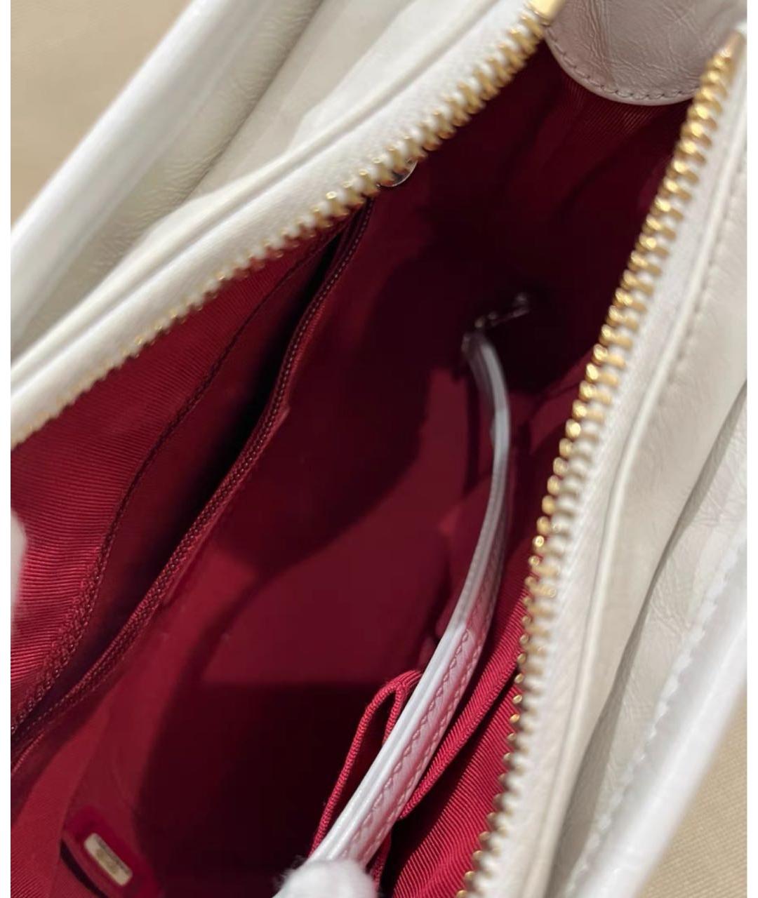 CHANEL Белая кожаная сумка через плечо, фото 3