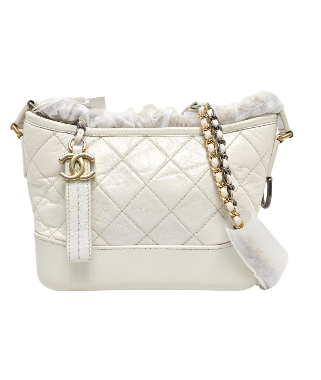 CHANEL Белая кожаная сумка через плечо, фото 4
