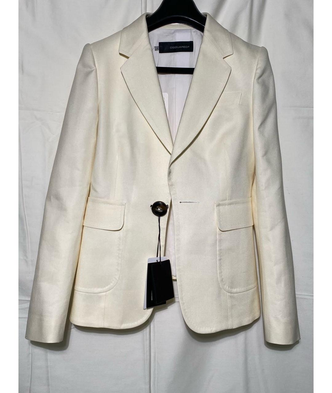 DSQUARED2 Белый хлопковый жакет/пиджак, фото 9