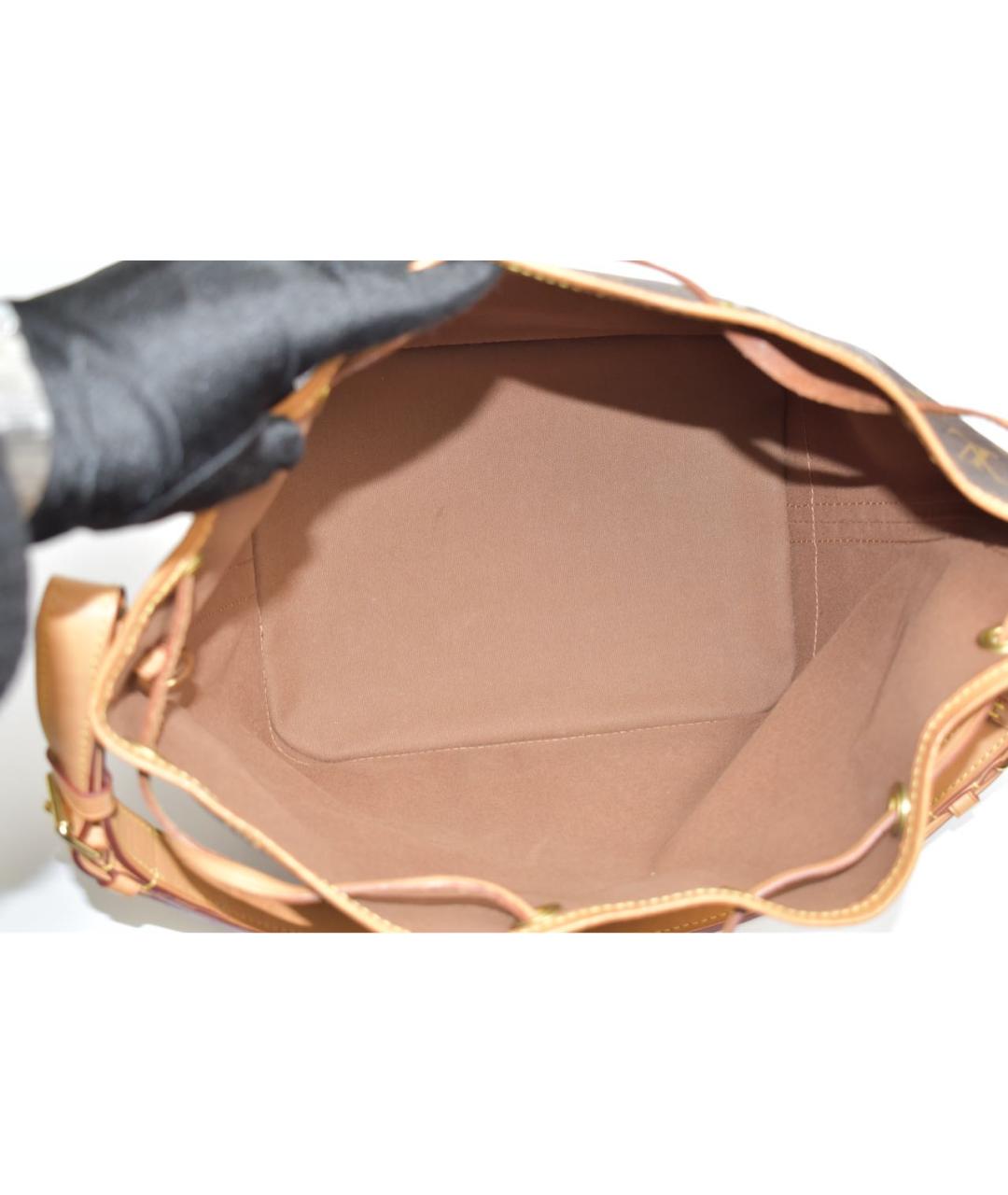 LOUIS VUITTON Коричневая кожаная сумка через плечо, фото 4