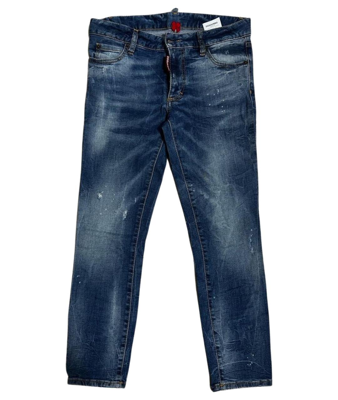 DSQUARED2 Синие хлопковые джинсы слим, фото 1