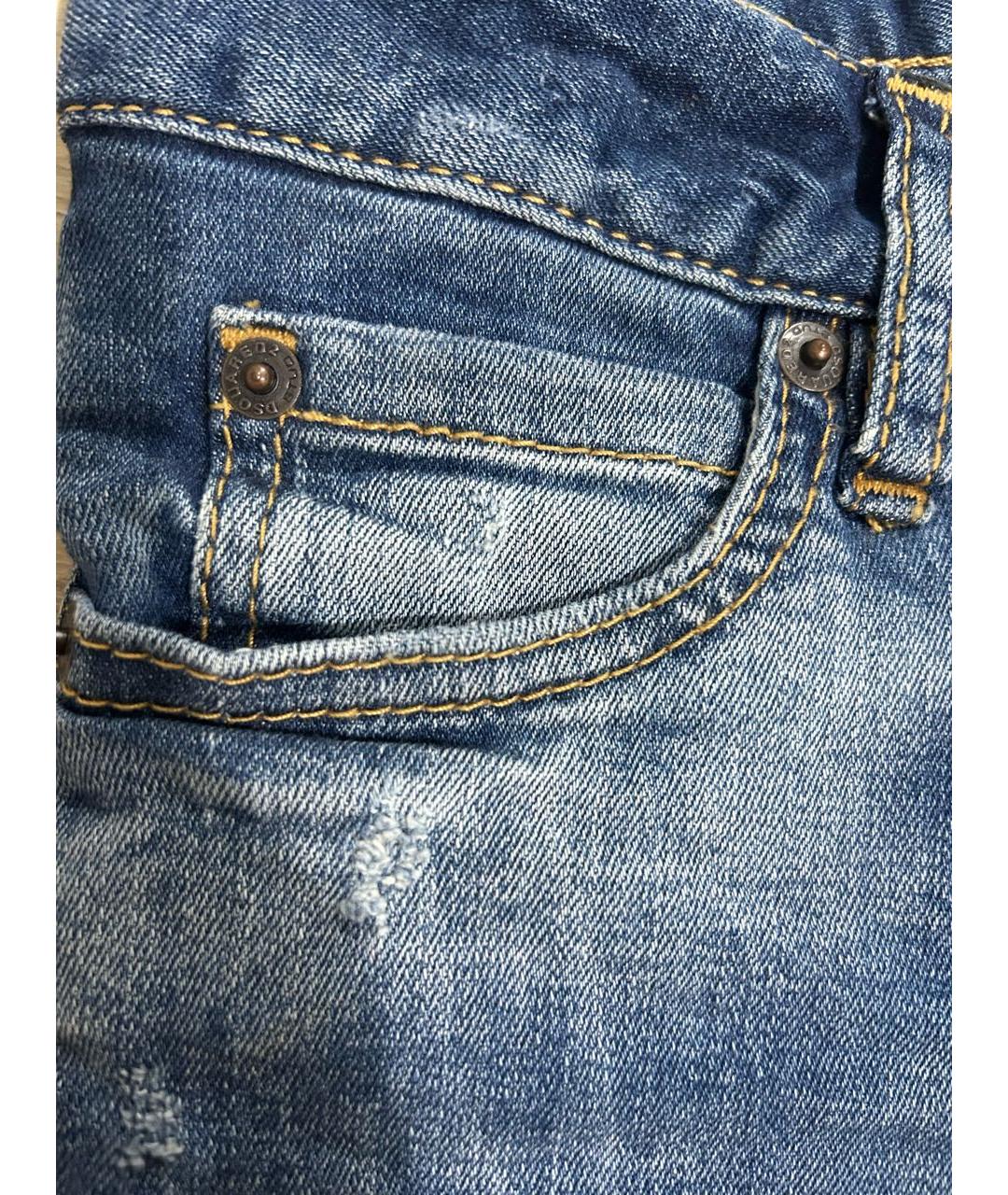 DSQUARED2 Синие хлопковые джинсы слим, фото 7