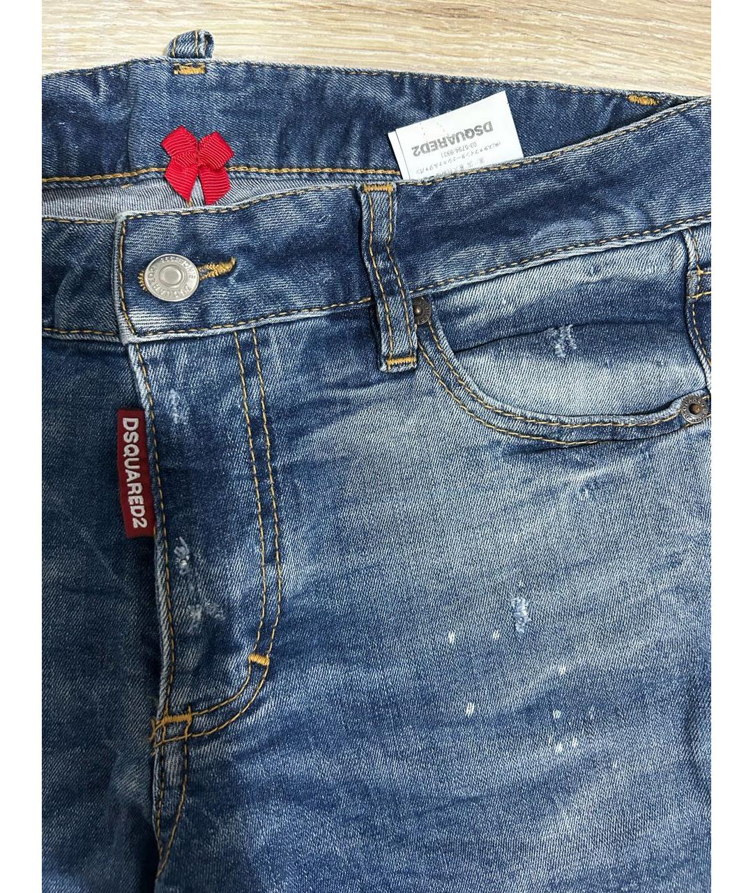 DSQUARED2 Синие хлопковые джинсы слим, фото 5