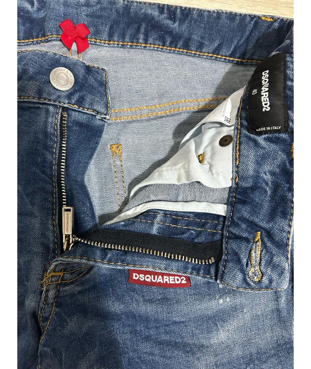 DSQUARED2 Синие хлопковые джинсы слим, фото 6