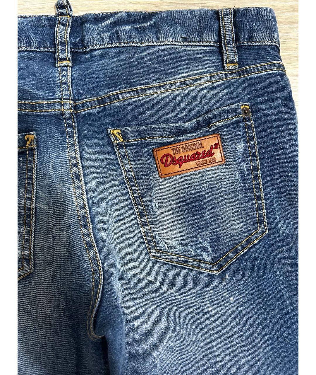 DSQUARED2 Синие хлопковые джинсы слим, фото 4