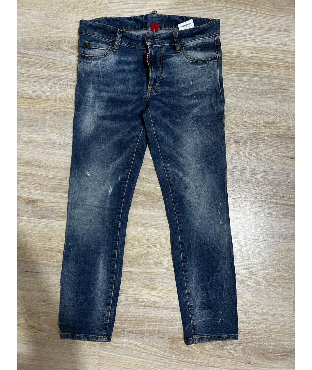 DSQUARED2 Синие хлопковые джинсы слим, фото 8