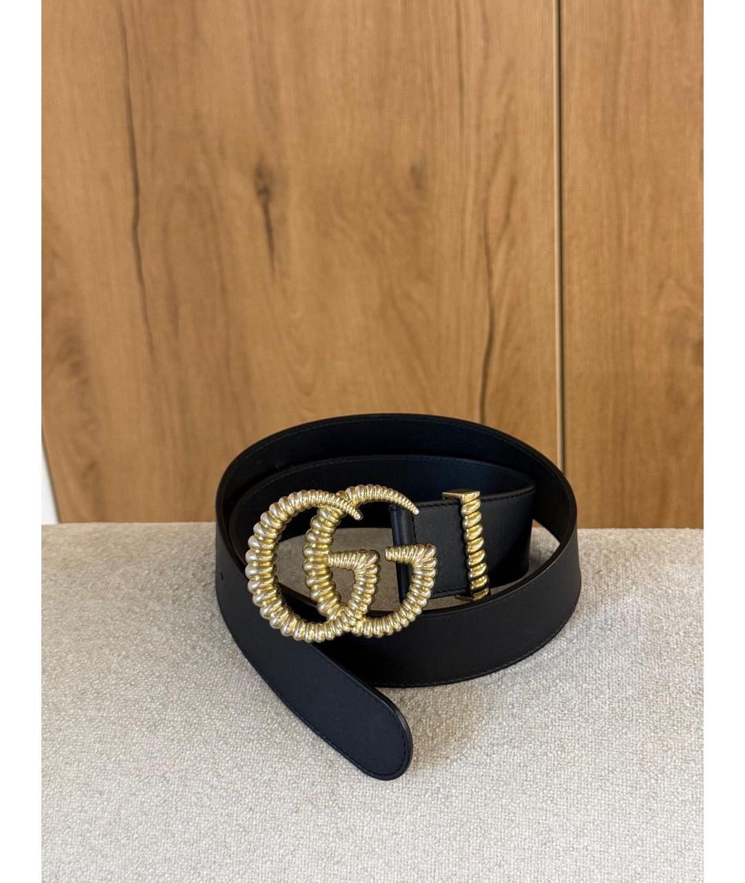 GUCCI Черный кожаный ремень, фото 2