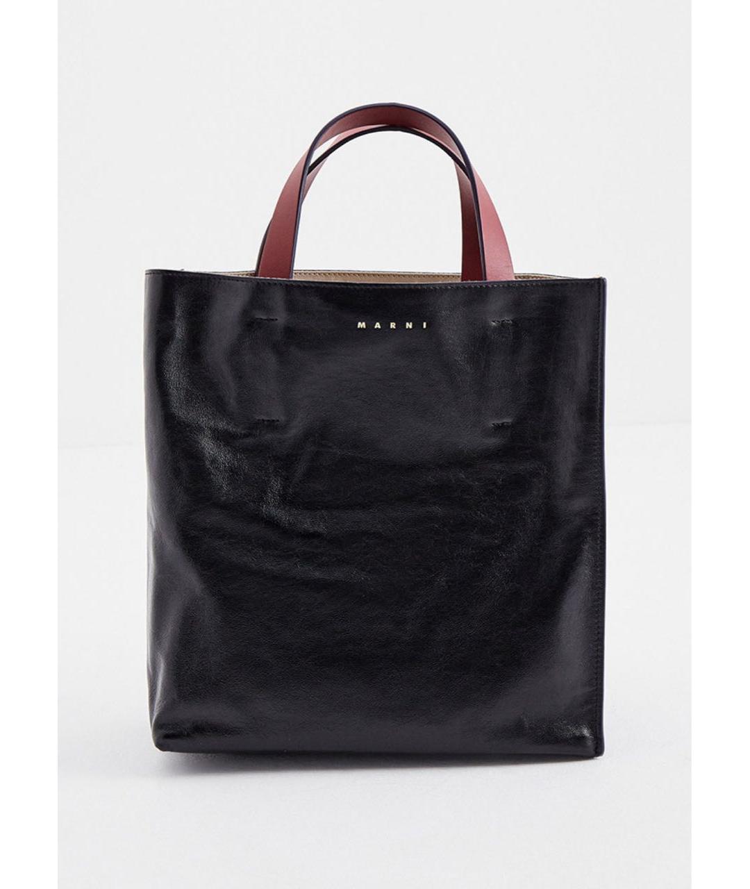 MARNI Черная кожаная сумка с короткими ручками, фото 7