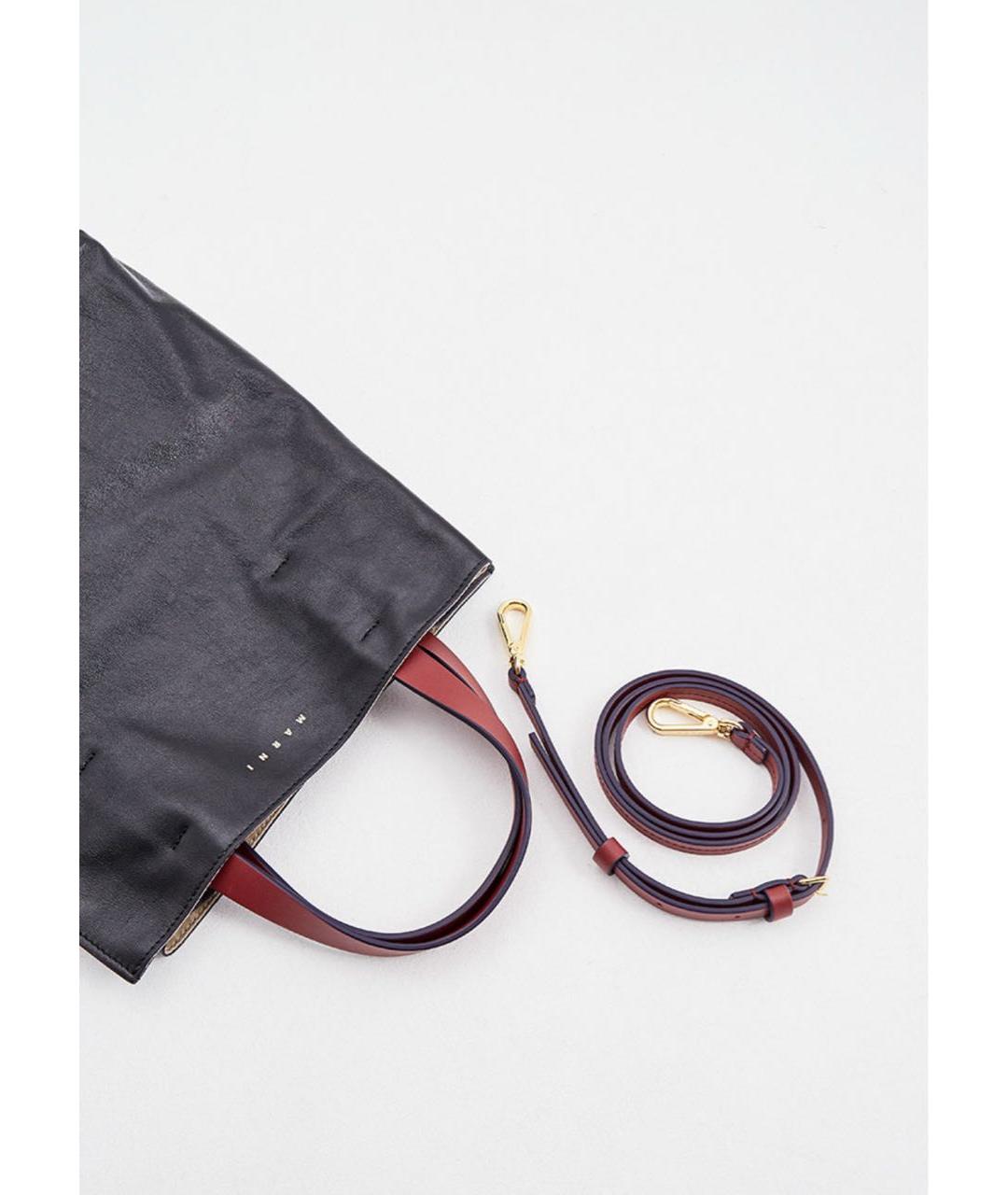 MARNI Черная кожаная сумка с короткими ручками, фото 5