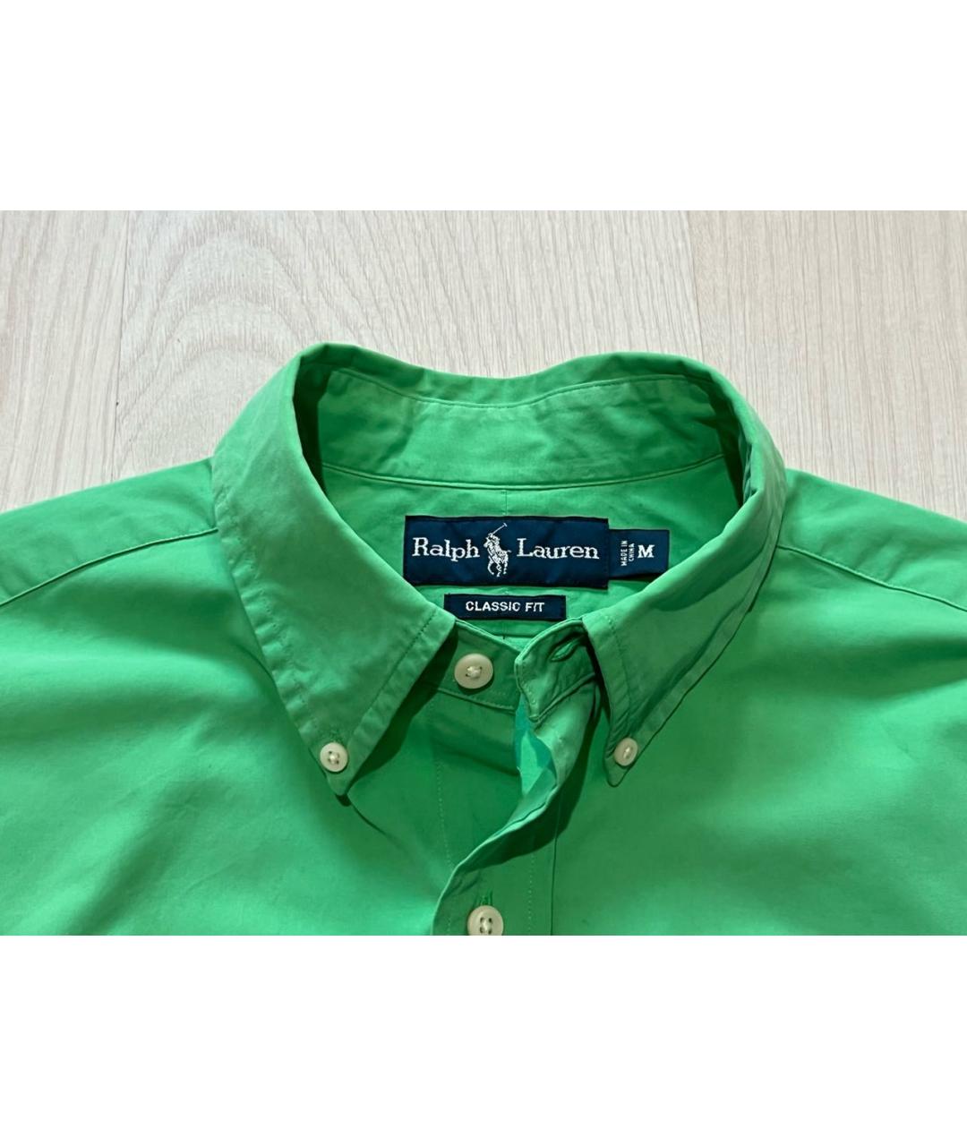 RALPH LAUREN Зеленая хлопковая кэжуал рубашка, фото 4