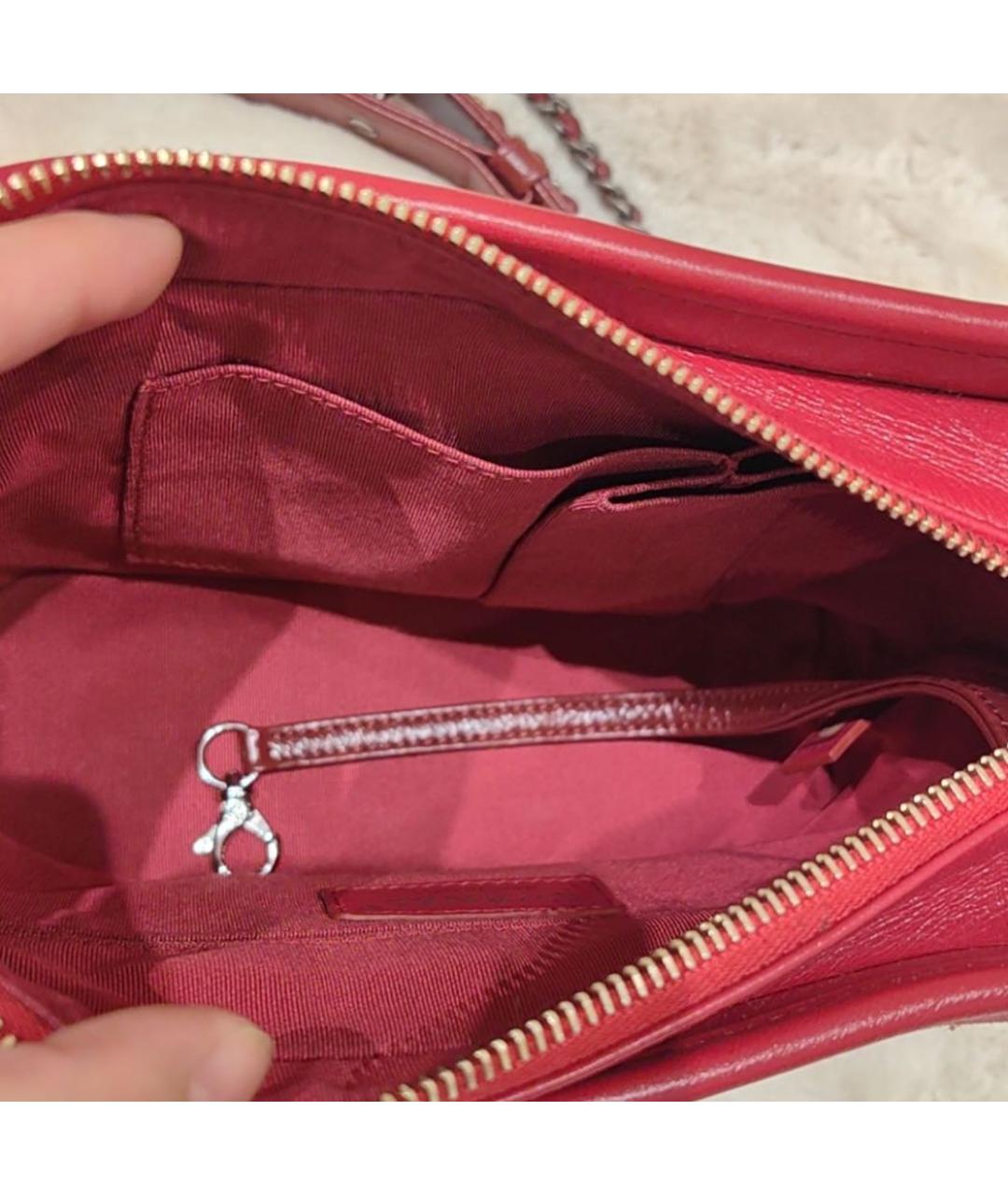 CHANEL Красная кожаная сумка через плечо, фото 5