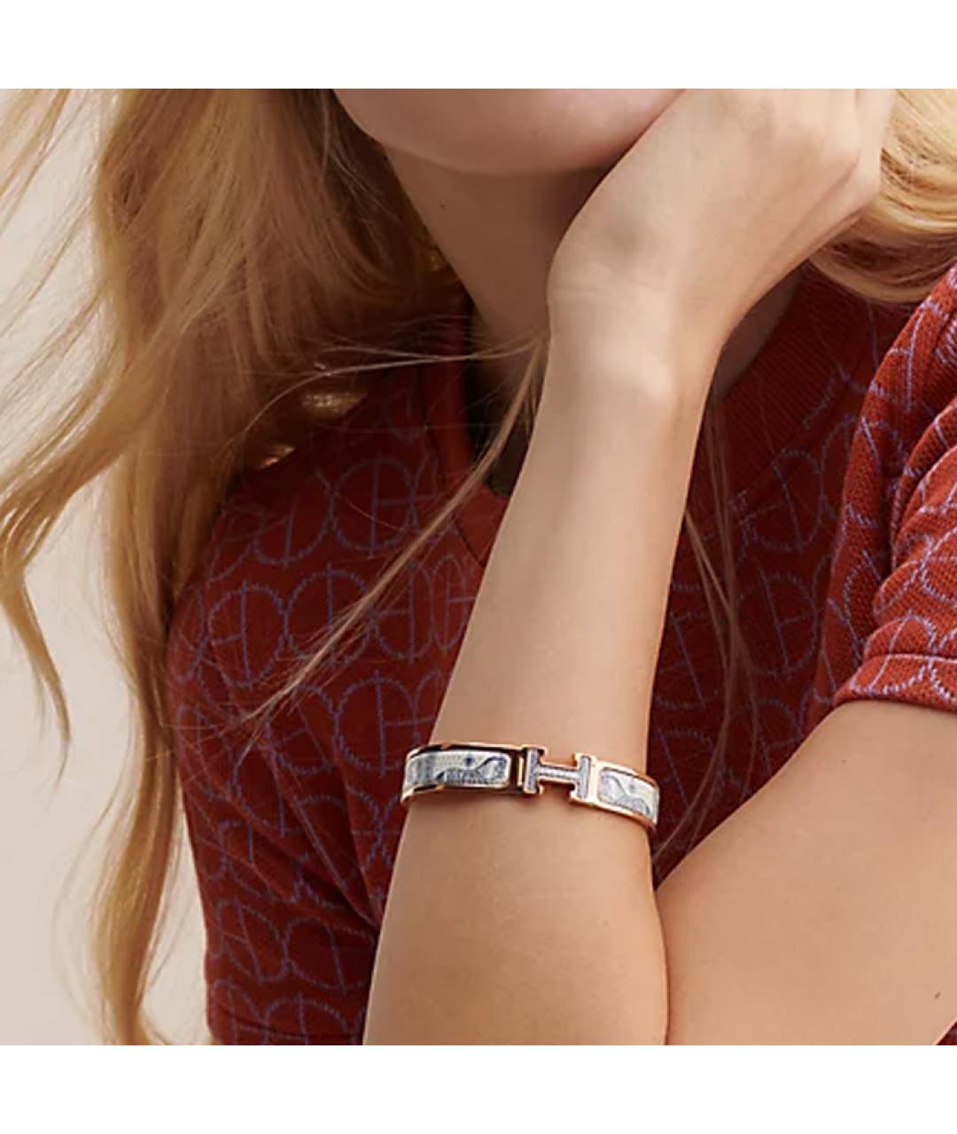 HERMES Розовый металлический браслет, фото 3