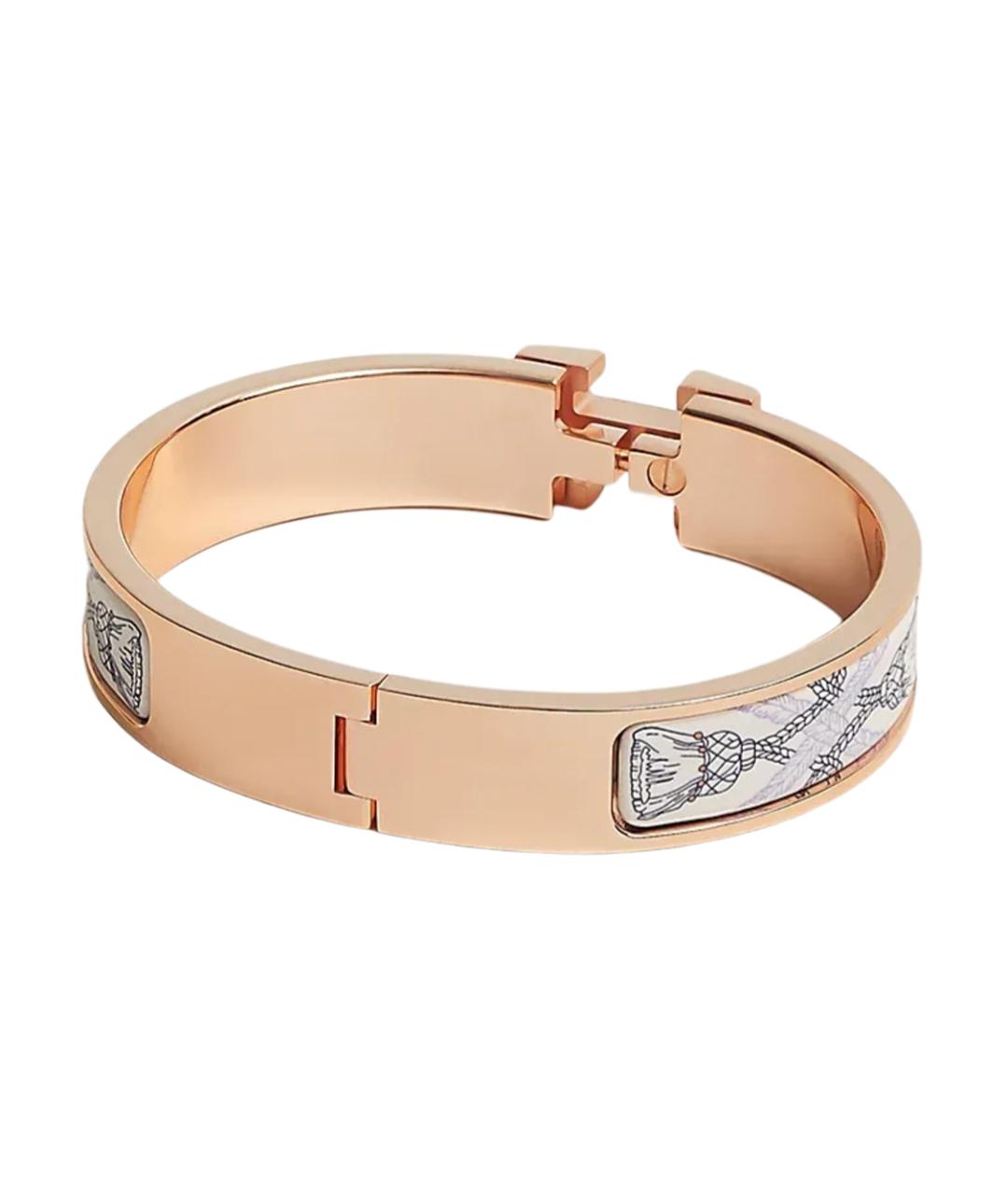 HERMES Розовый металлический браслет, фото 2