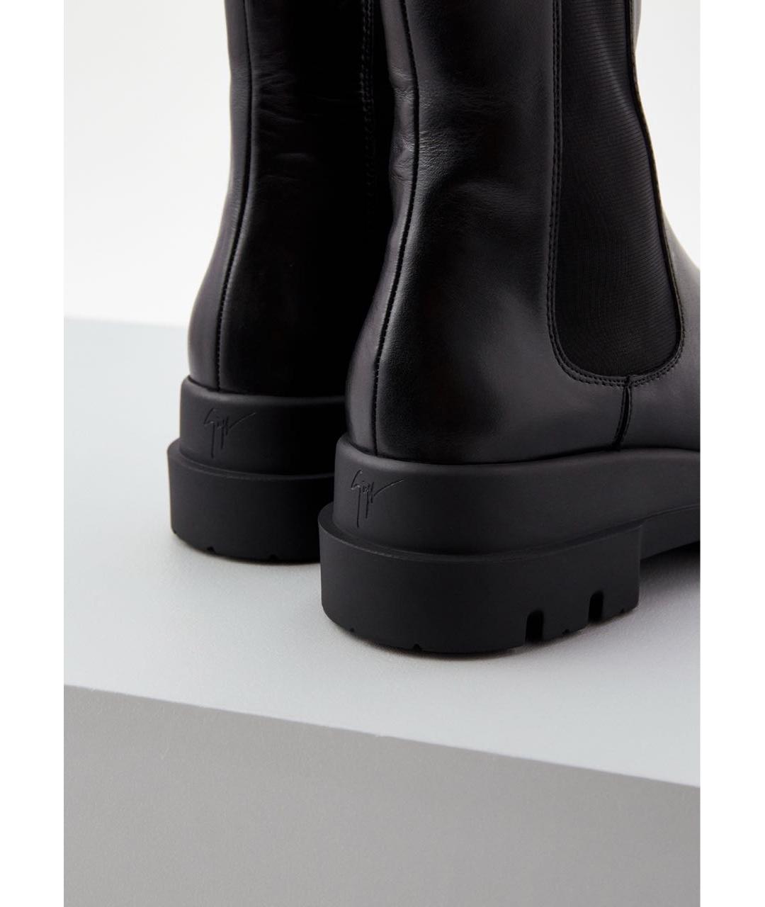 GIUSEPPE ZANOTTI DESIGN Черные кожаные ботинки, фото 3