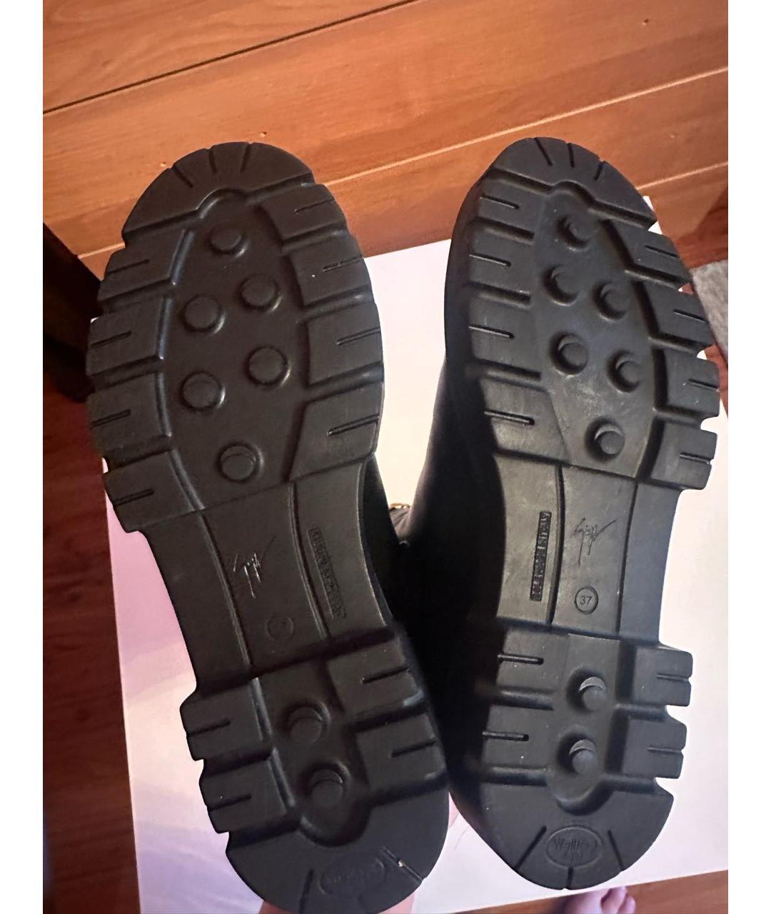 GIUSEPPE ZANOTTI DESIGN Черные кожаные ботинки, фото 7