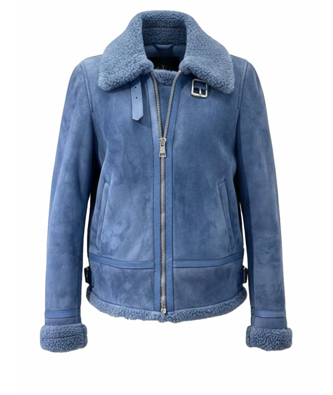 GUCCI Голубая замшевая дубленка, фото 1