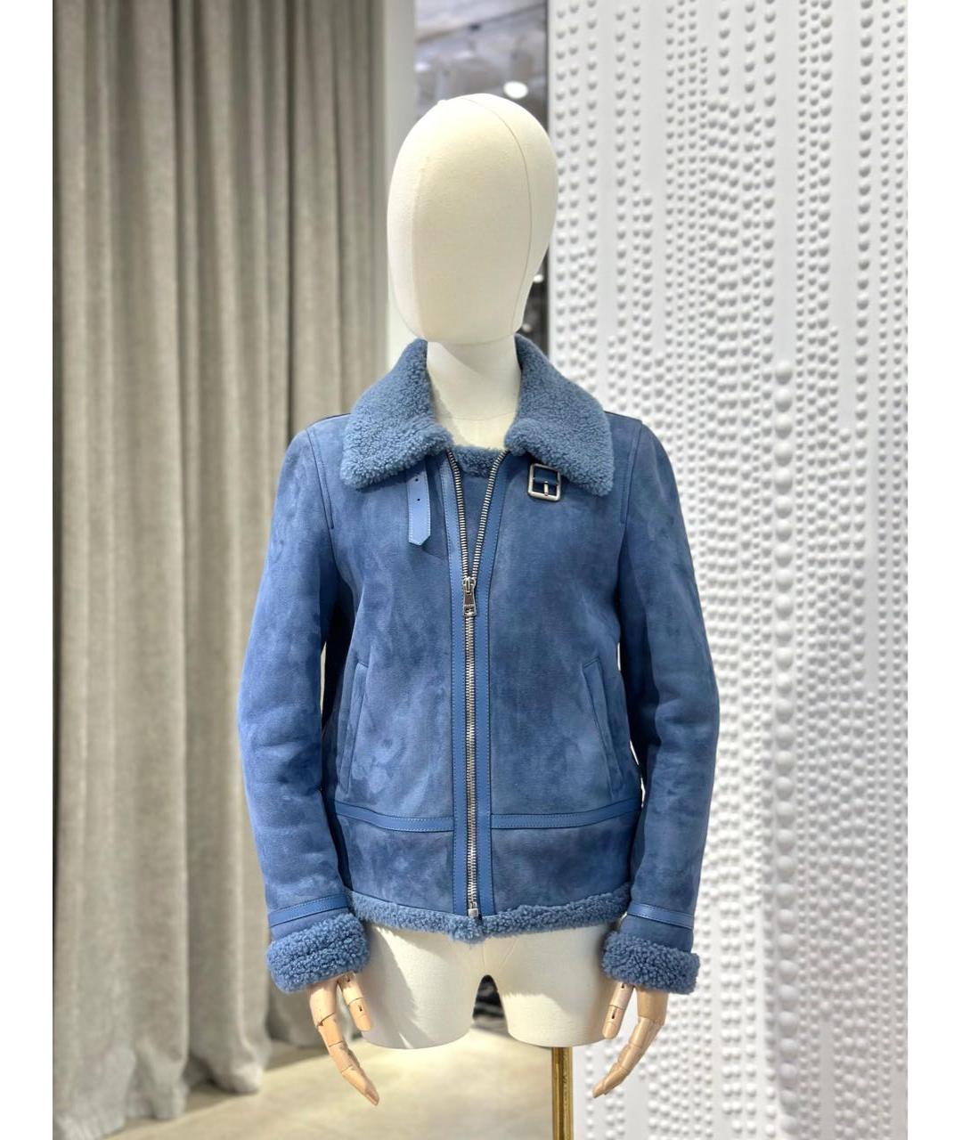 GUCCI Голубая замшевая дубленка, фото 4