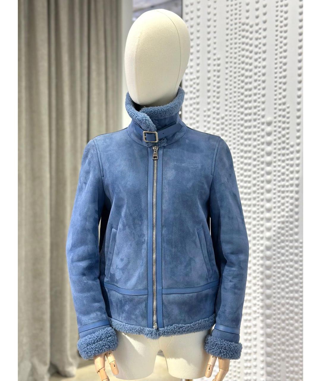 GUCCI Голубая замшевая дубленка, фото 3