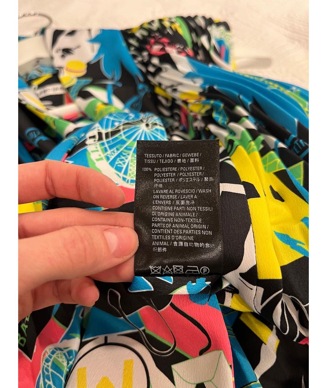 BALENCIAGA Мульти полиэстеровое повседневное платье, фото 7