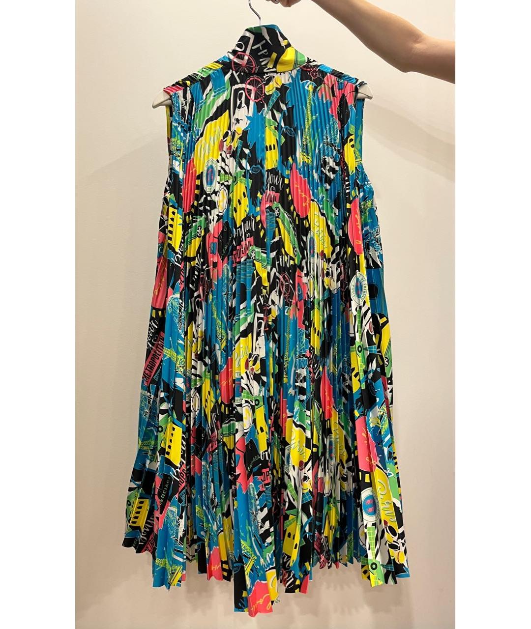 BALENCIAGA Мульти полиэстеровое повседневное платье, фото 2