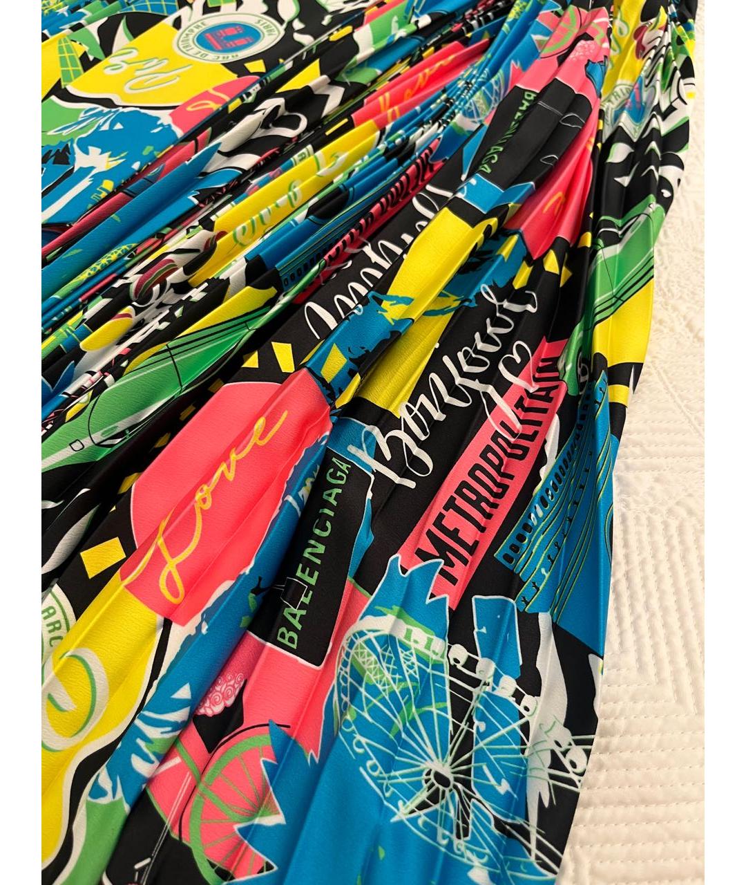 BALENCIAGA Мульти полиэстеровое повседневное платье, фото 4