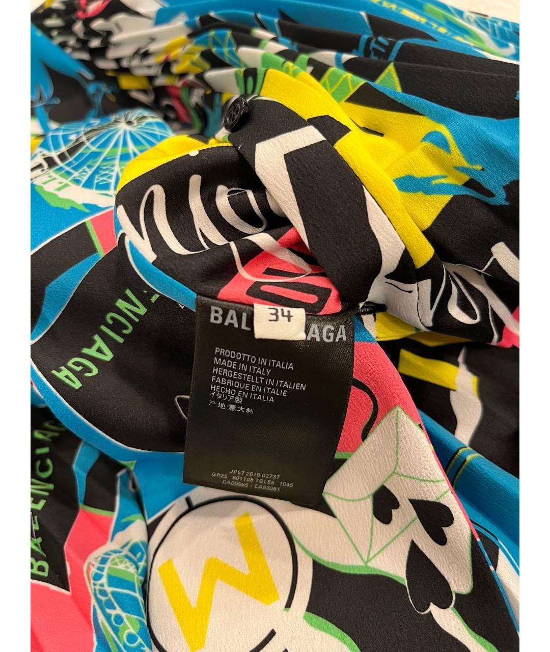 BALENCIAGA Мульти полиэстеровое повседневное платье, фото 5