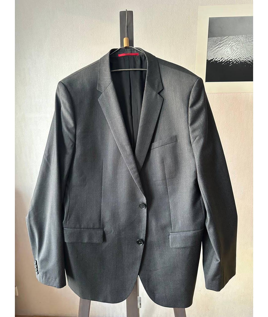 HUGO BOSS Серый шерстяной пиджак, фото 9