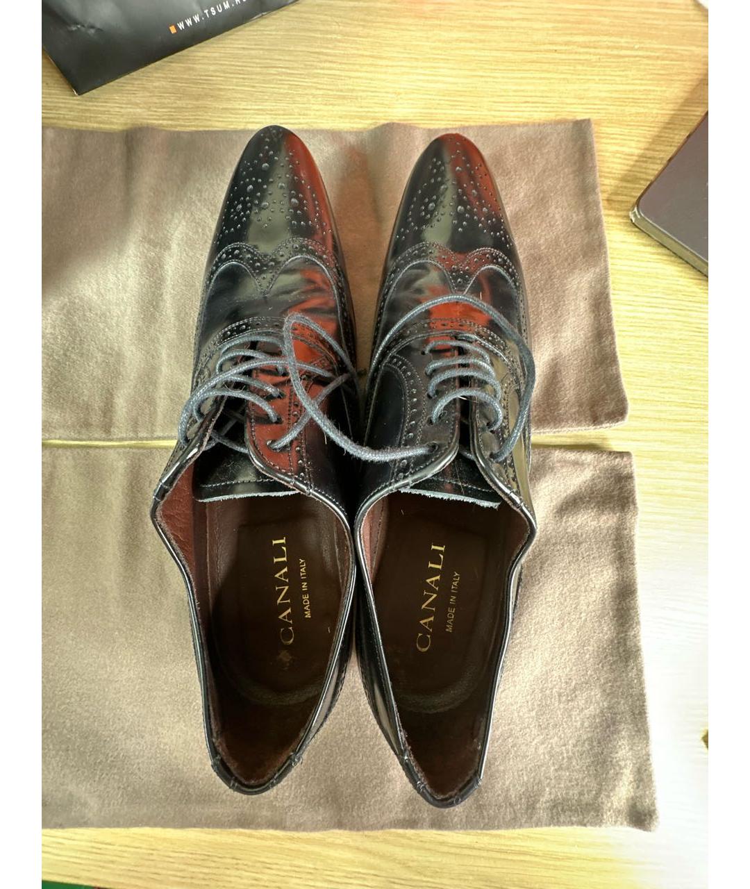 CANALI Черные кожаные туфли, фото 3