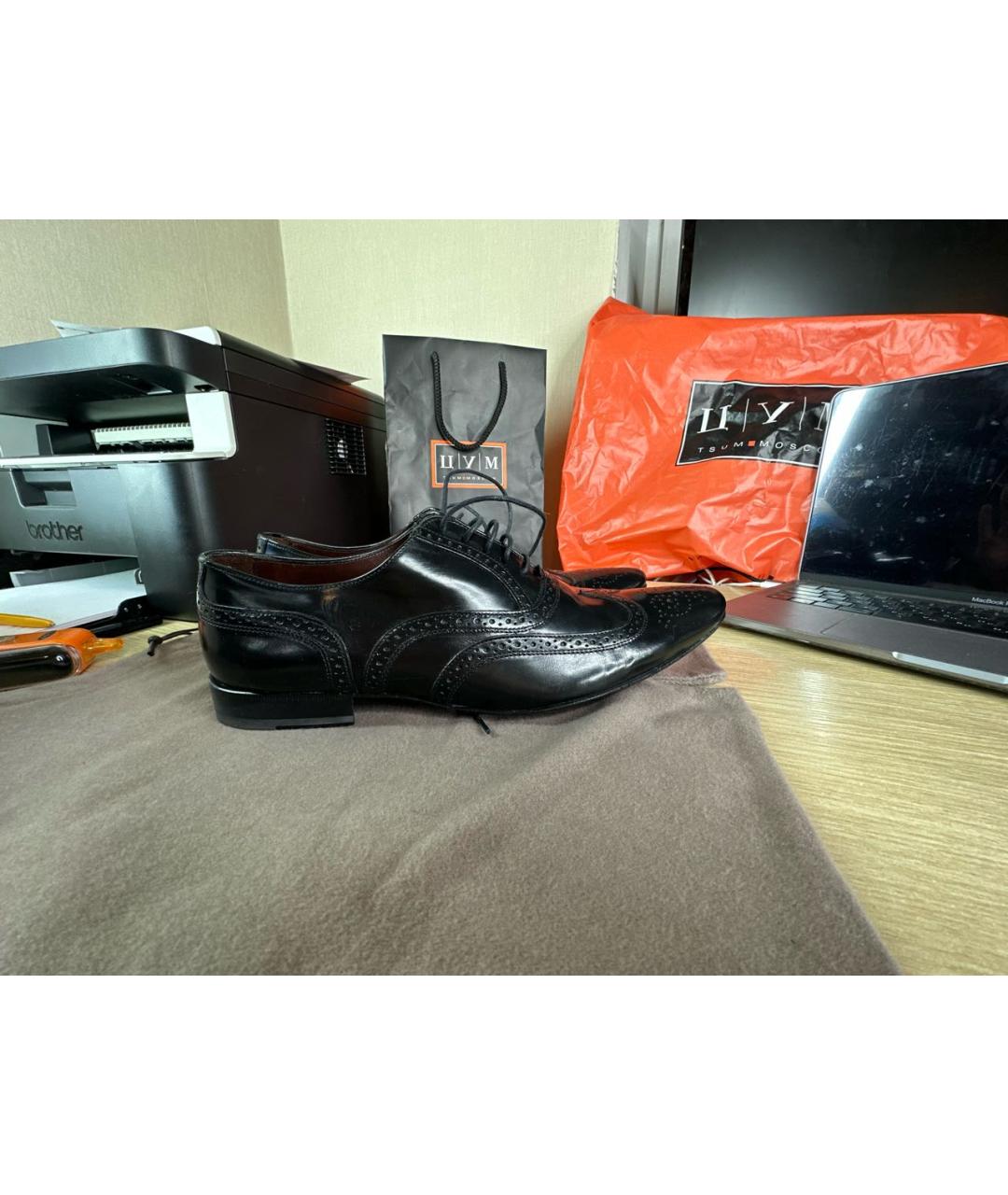 CANALI Черные кожаные туфли, фото 7