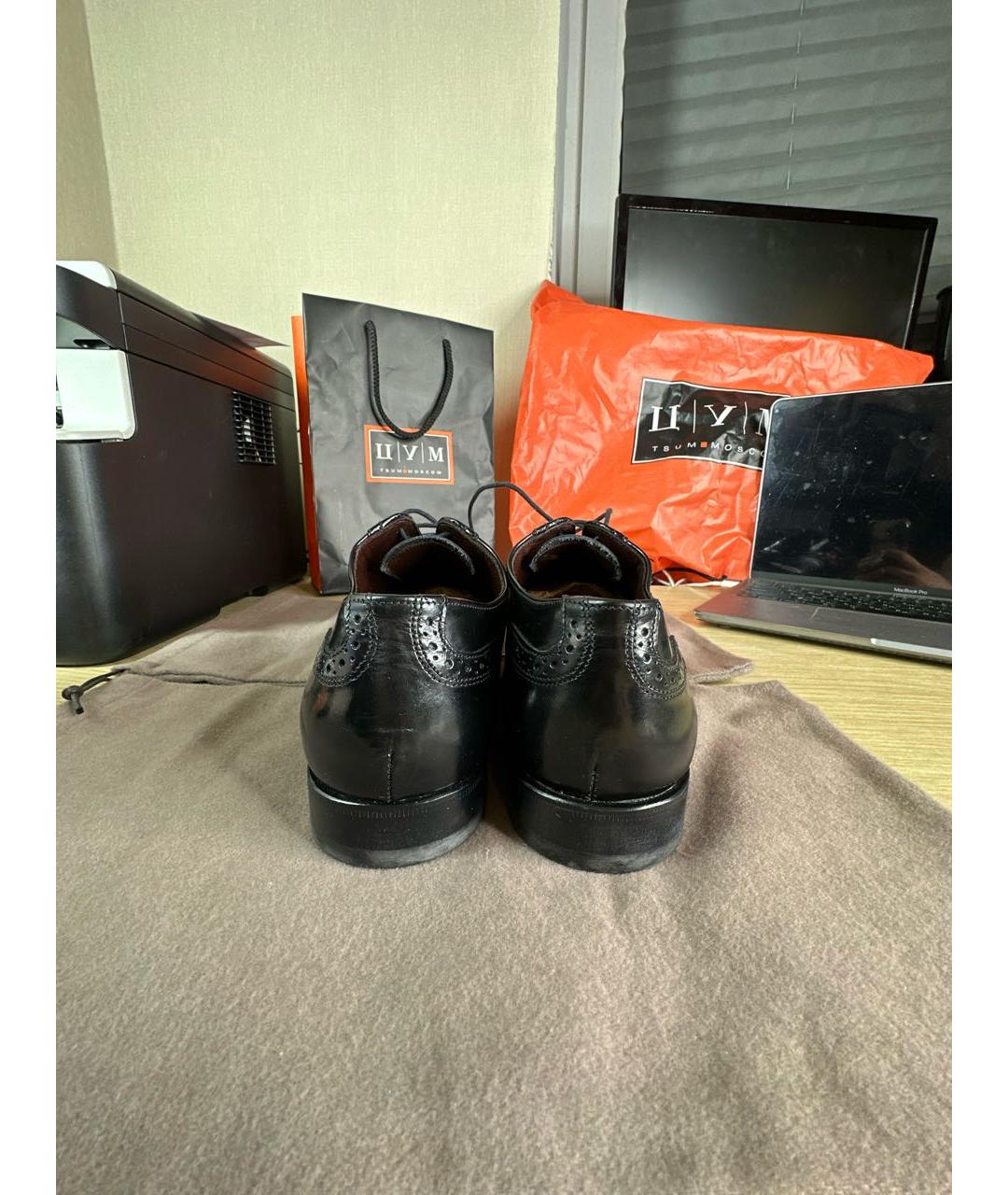 CANALI Черные кожаные туфли, фото 4