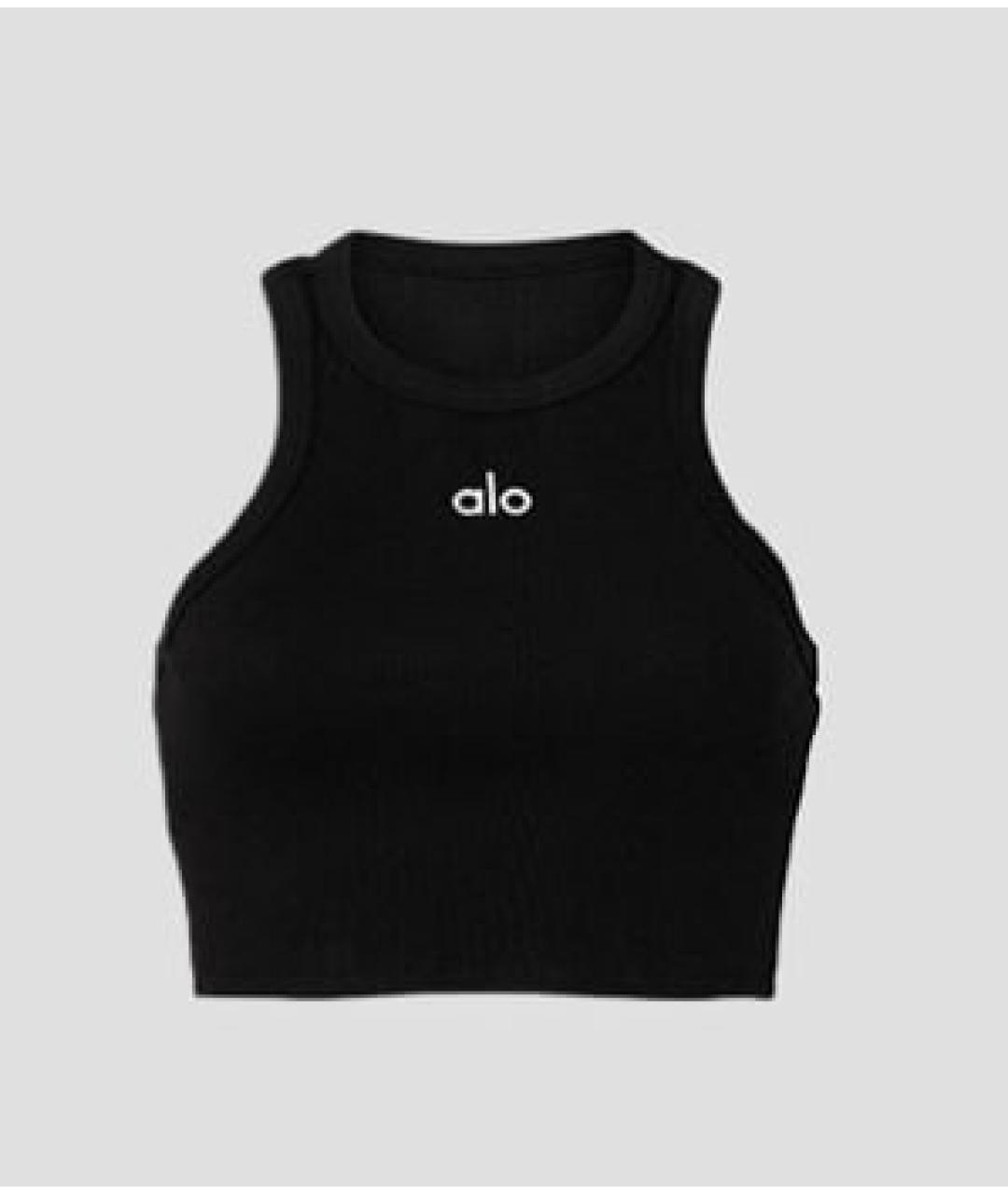 ALO YOGA Черная хлопковая майка, фото 7