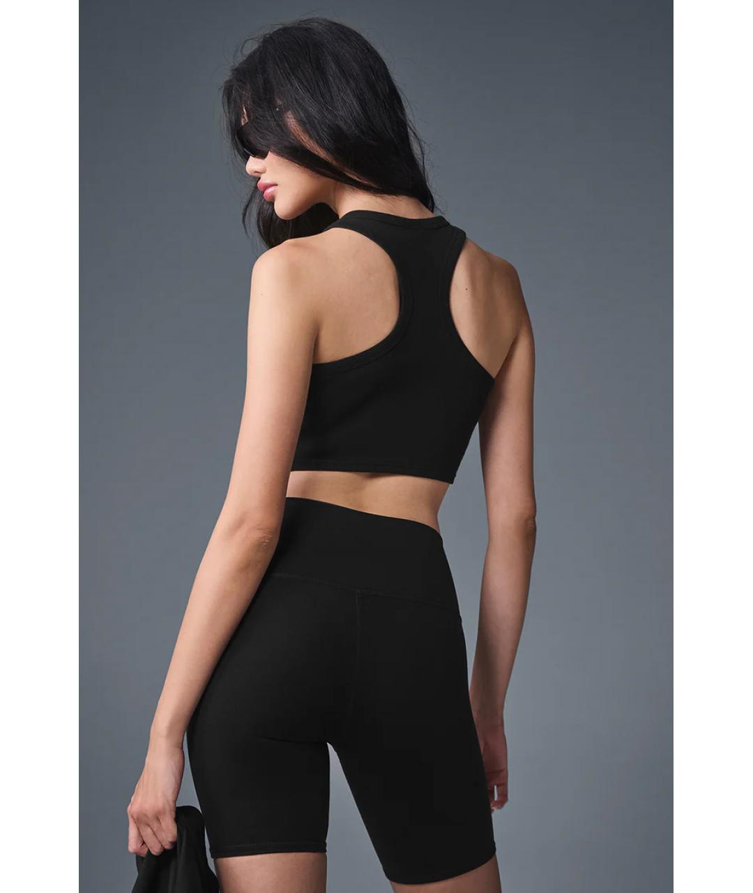 ALO YOGA Черная хлопковая майка, фото 4