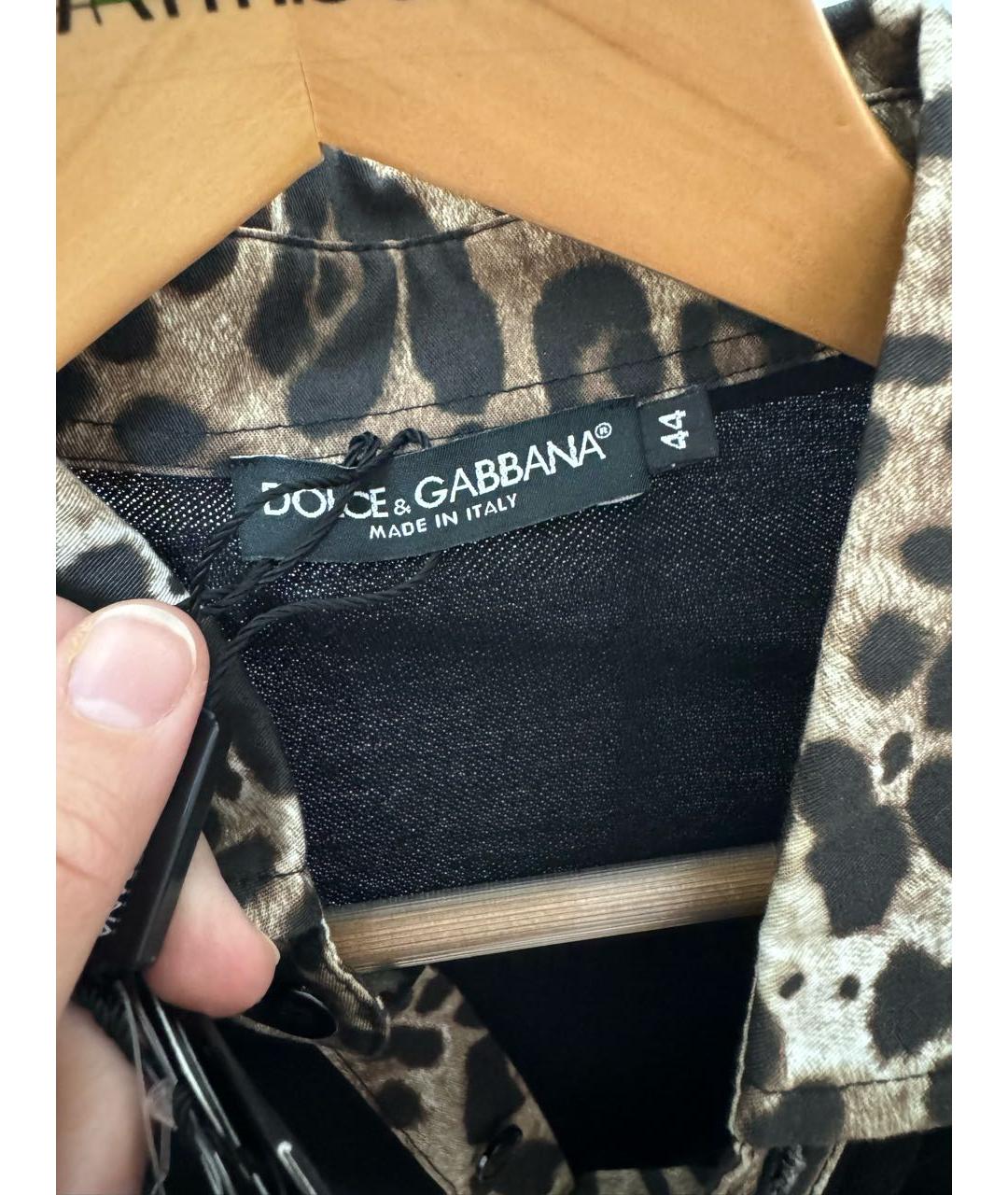 DOLCE&GABBANA Черное хлопковое поло с коротким рукавом, фото 5