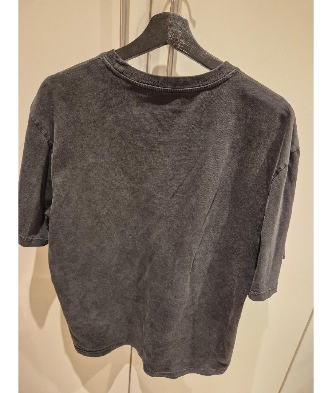 MARTINE ROSE Антрацитовая хлопковая футболка, фото 4