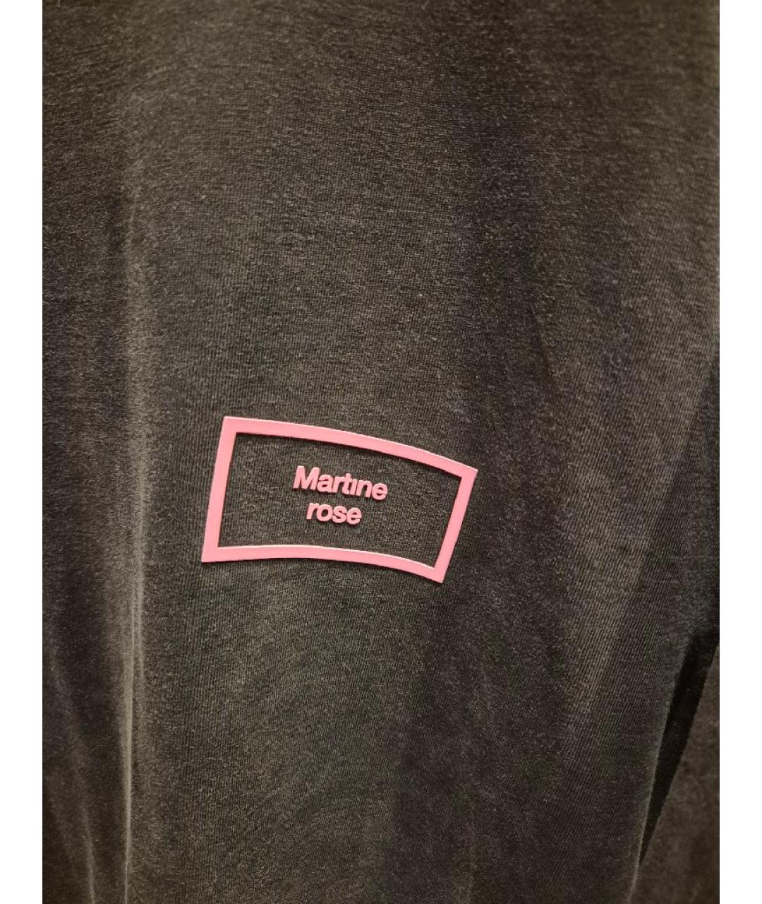 MARTINE ROSE Антрацитовая хлопковая футболка, фото 5