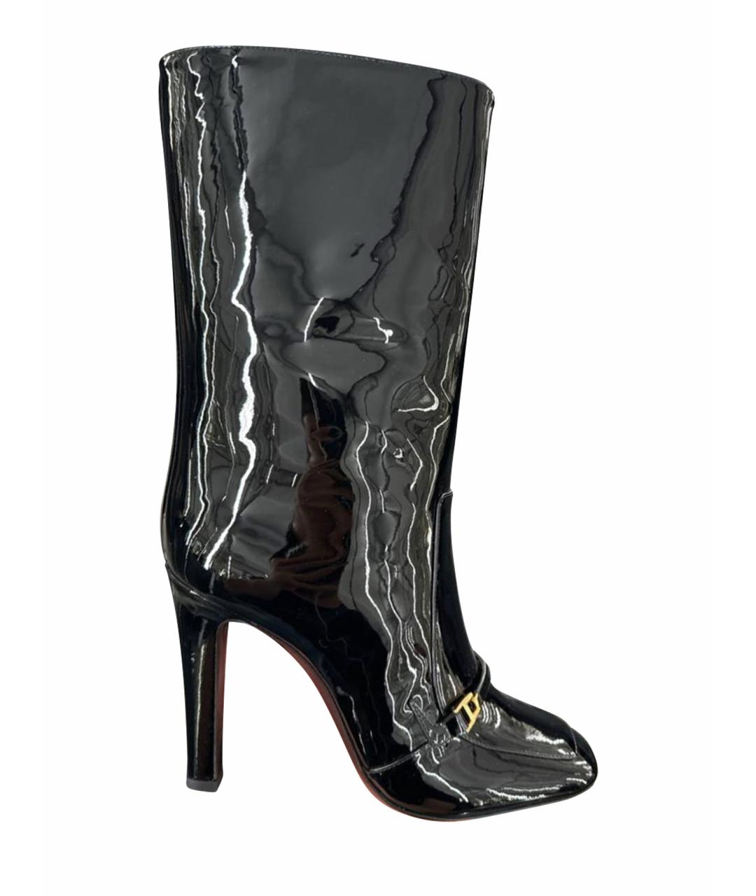 SAINT LAURENT Черные кожаные полусапоги, фото 1