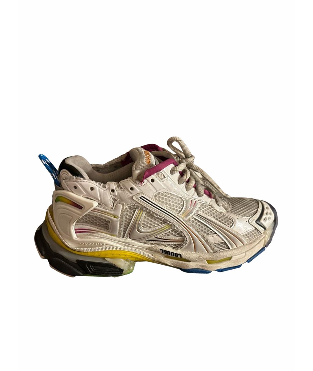 BALENCIAGA Белые текстильные низкие кроссовки / кеды, фото 1