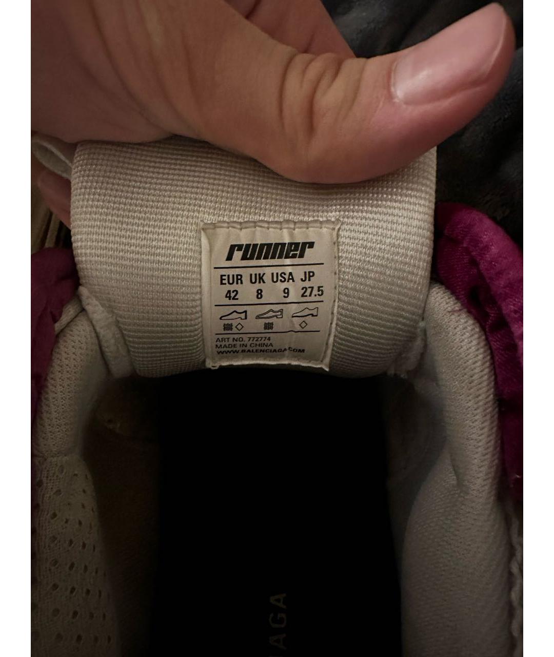 BALENCIAGA Белые текстильные низкие кроссовки / кеды, фото 7