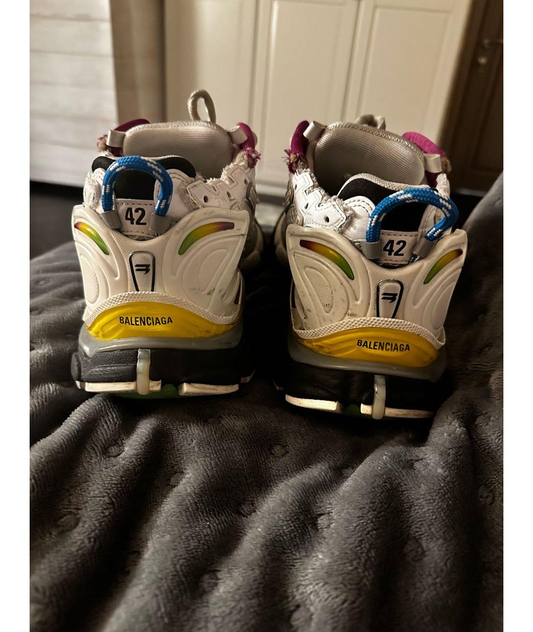 BALENCIAGA Белые текстильные низкие кроссовки / кеды, фото 4