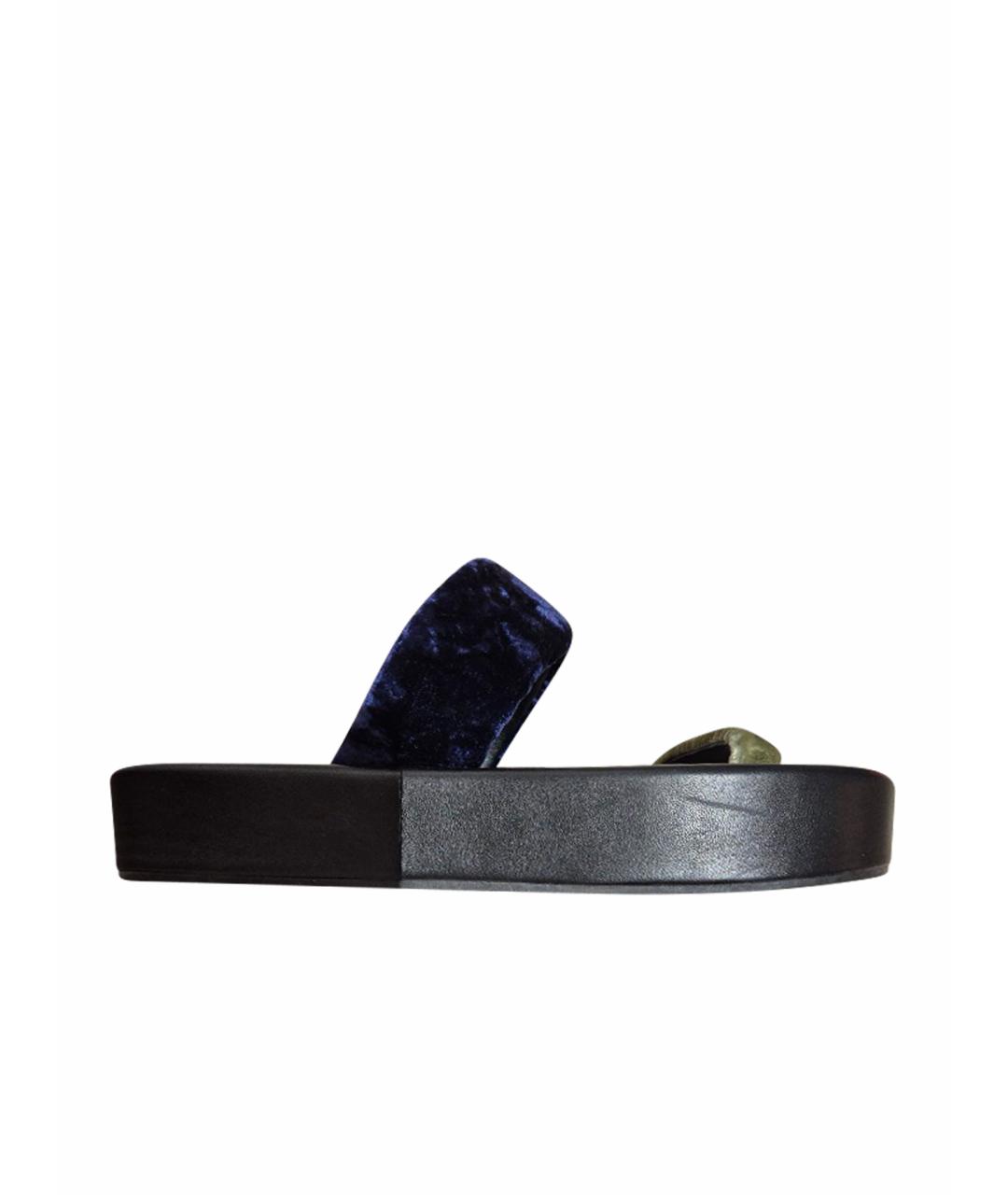 DRIES VAN NOTEN Мульти бархатные босоножки, фото 1
