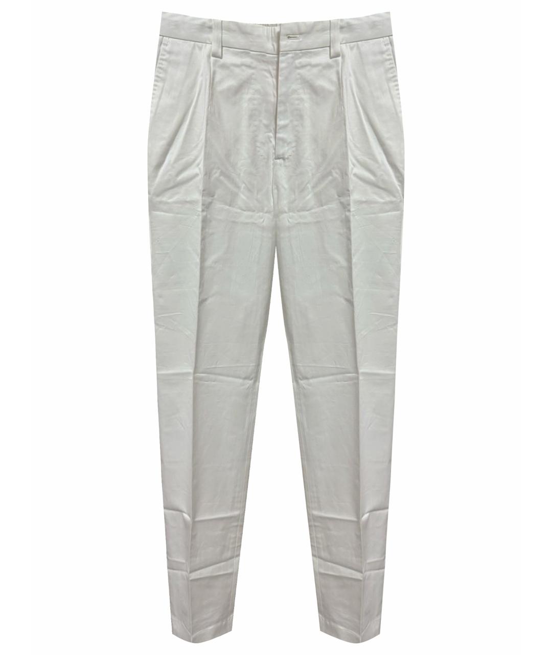 DOLCE&GABBANA Белые хлопковые классические брюки, фото 1