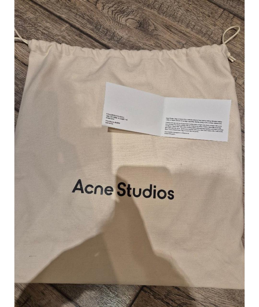 ACNE STUDIOS Бежевая кожаная сумка через плечо, фото 9