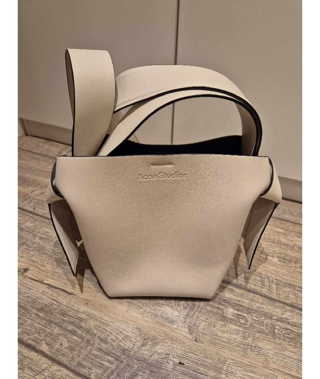 ACNE STUDIOS Бежевая кожаная сумка через плечо, фото 5