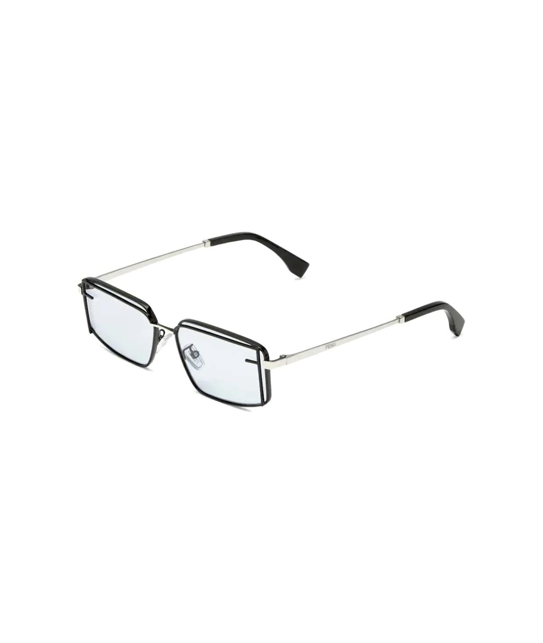 FENDI Черные металлические солнцезащитные очки, фото 2