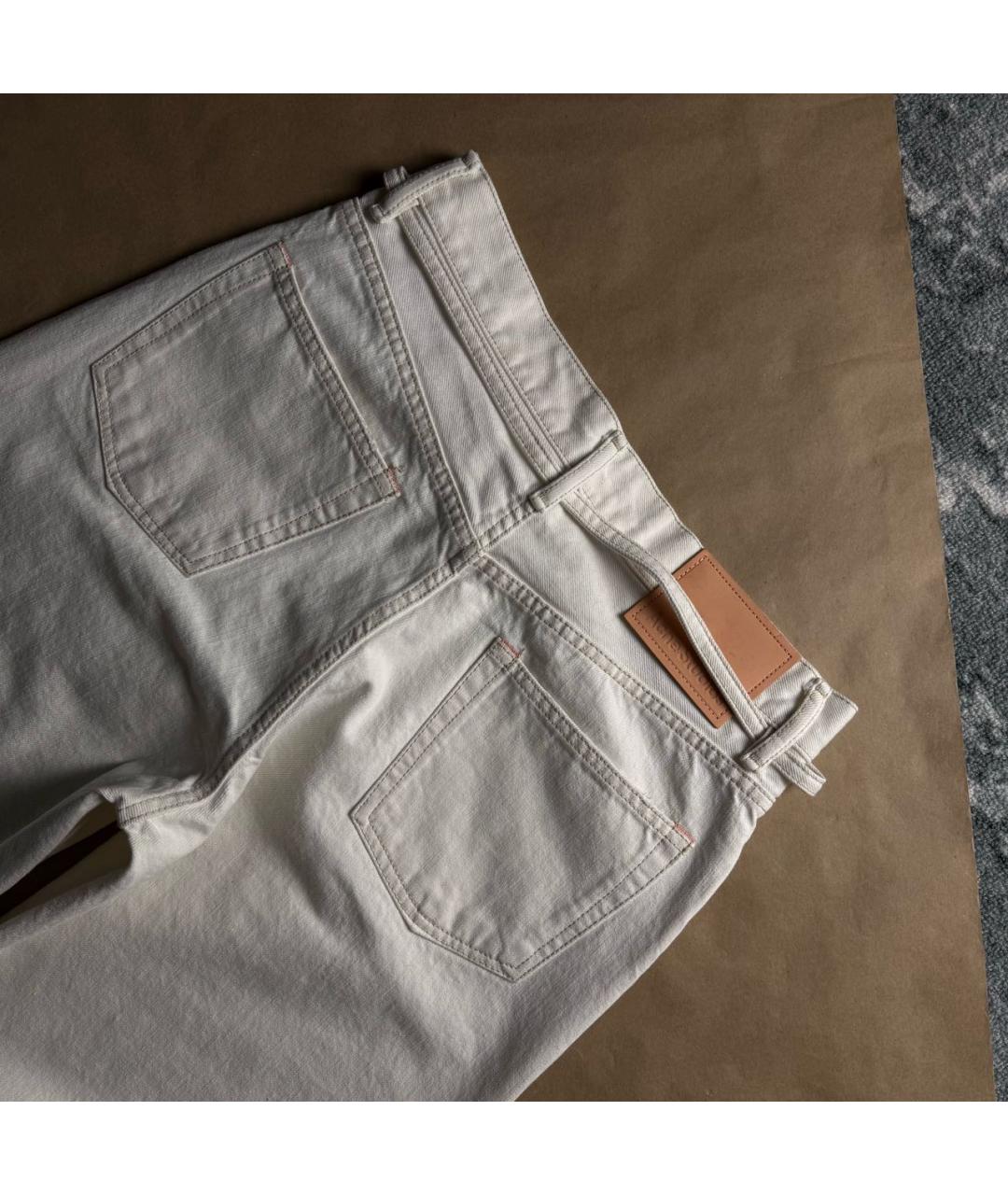 ACNE STUDIOS Бежевые хлопковые прямые джинсы, фото 7